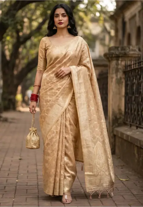 Banarasi Saree in Peach