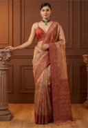 Banarasi Saree in Old Rose 1