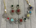Multicolor Stone Pearl Necklace Set | Traditional Indian Wedding Jewelry 2