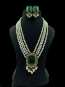 Emerald & Pearl Indian Jewelry Set 1