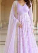 Lavender Georgette Zari Embroidered Sequins 2